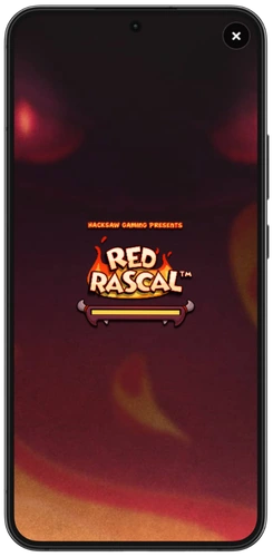 Ekran startowy slotu Red Rascal z logo gry